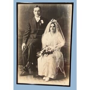 Victorian Wedding Bridal Marriage Photograph FramedArt Gallery Gothic Mysterious